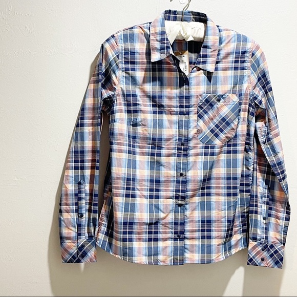 PATAGONIA Womens LS HAVASU Shirt Blue Wawona Plaid